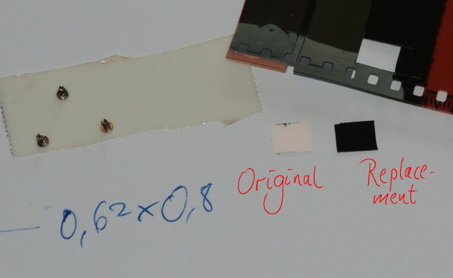 [Image of the removed filter and the DIY-replacement]
